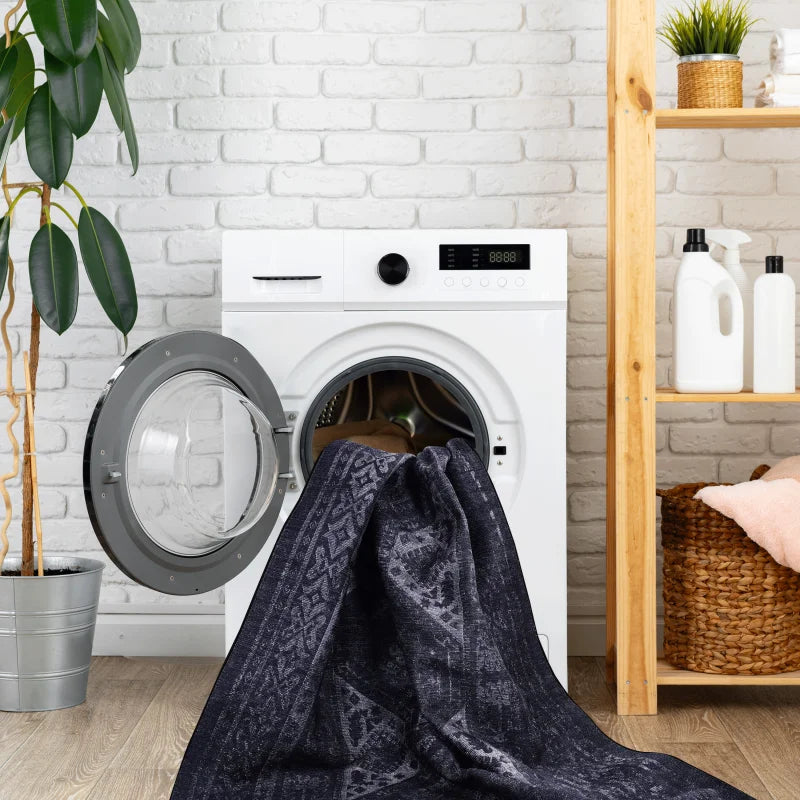 Washable 4x6 Black/Grey