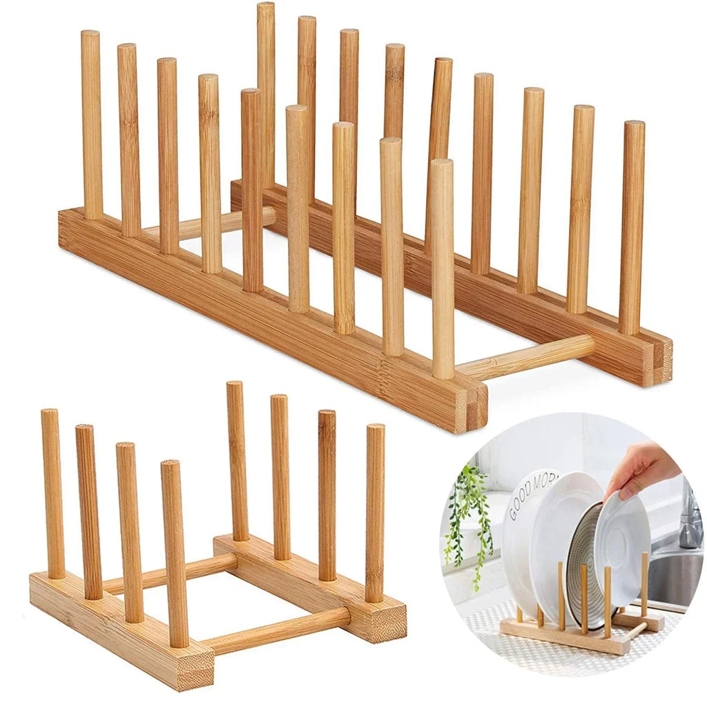 Wooden Dish Drainer Rack Plate Stand