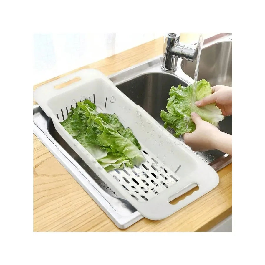 Extendable Over-The-Sink Colander Fruits Vegetables