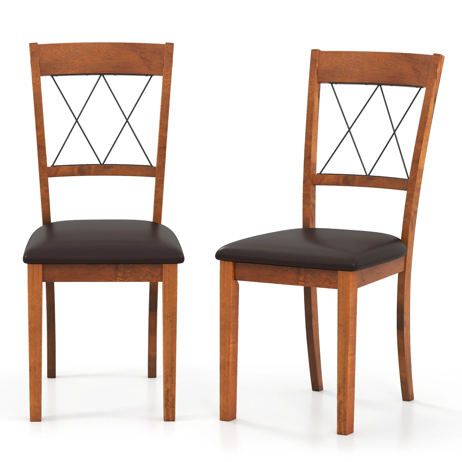 2 Modern Armless Elegant Hollowed Backrest