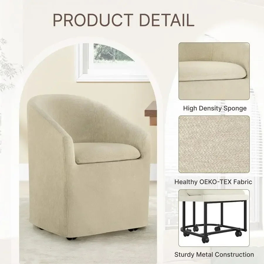 4 Modern Barrel chairs w/casters