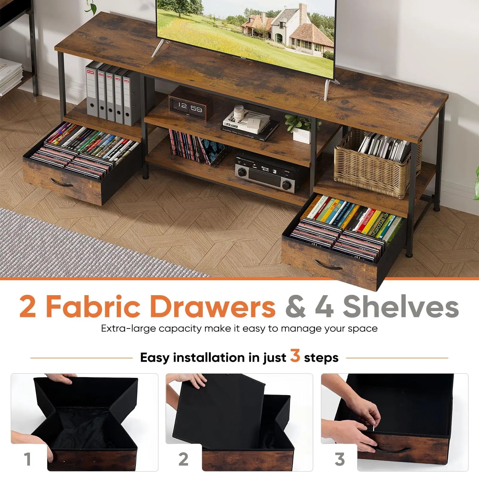 63" Wooden Stand To 75" TV