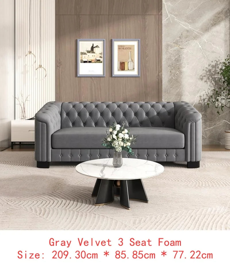 Modern 3-Piece Sofa Set Velvet