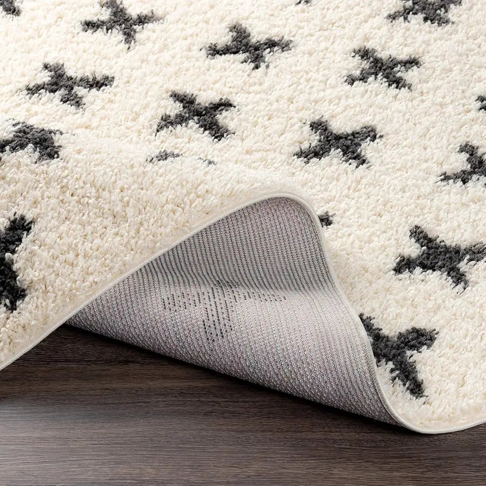 Soft Mora Shag 5'3"" X 7' Cream/Charcoal