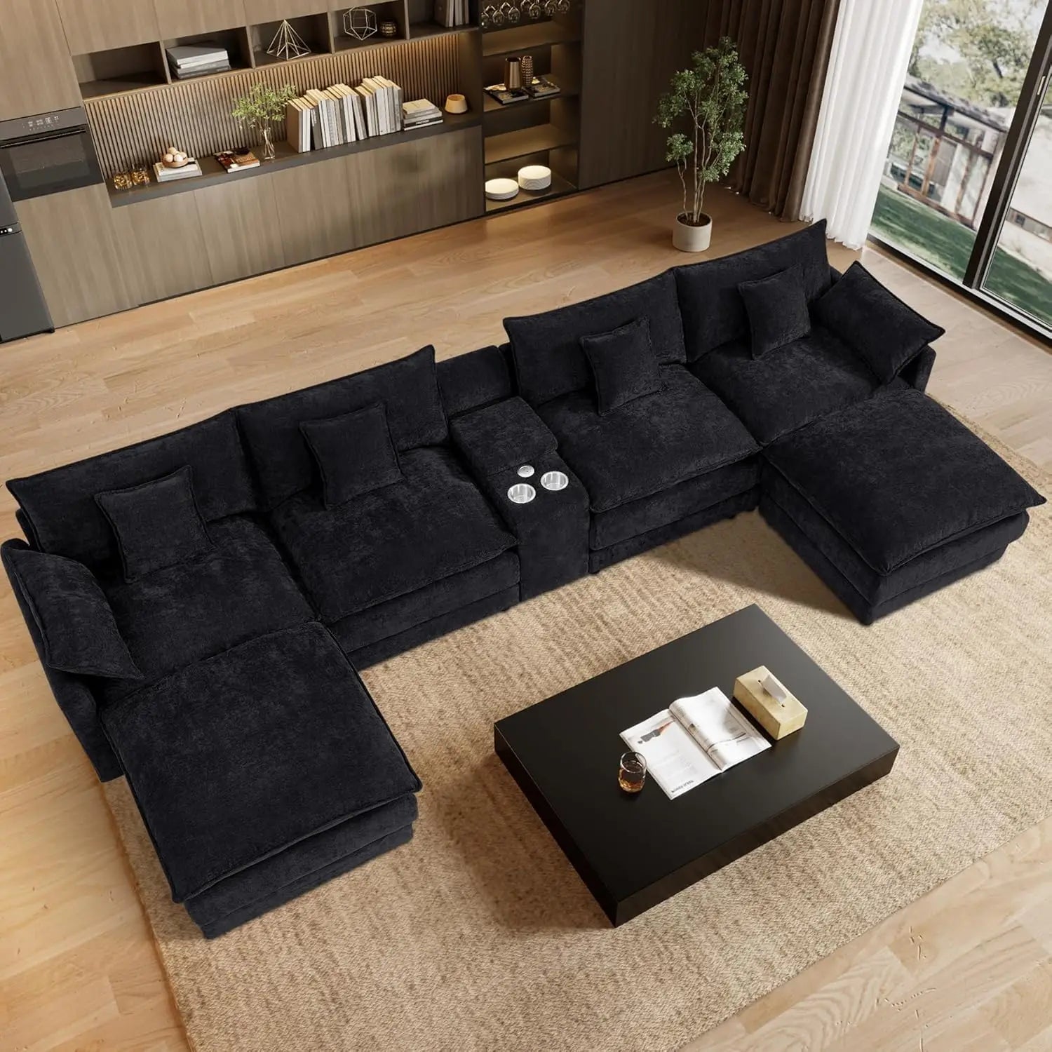145" U Shaped Cloud Couch Sectional