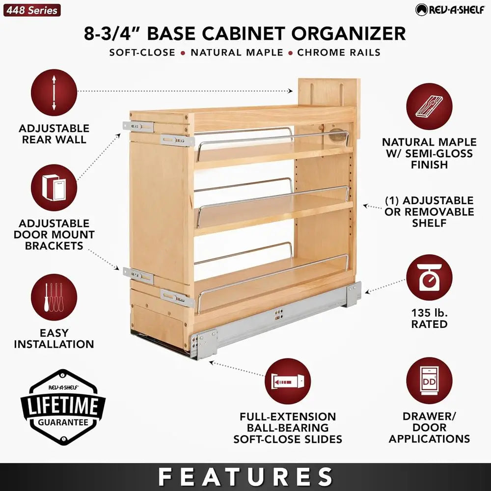 8 Pullout Wood Storage Organizer
