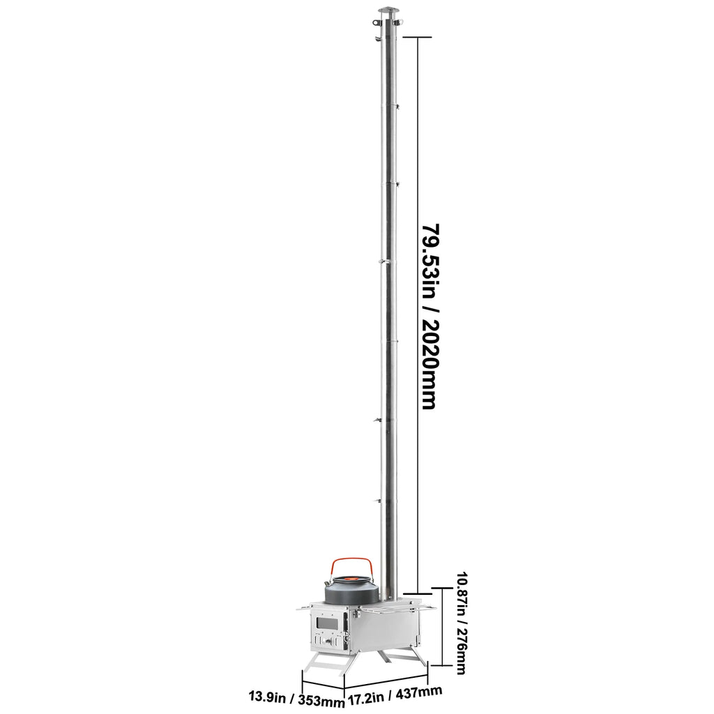 Wood Stove 80 in Stainless Camping/Tent Chimney Pipes