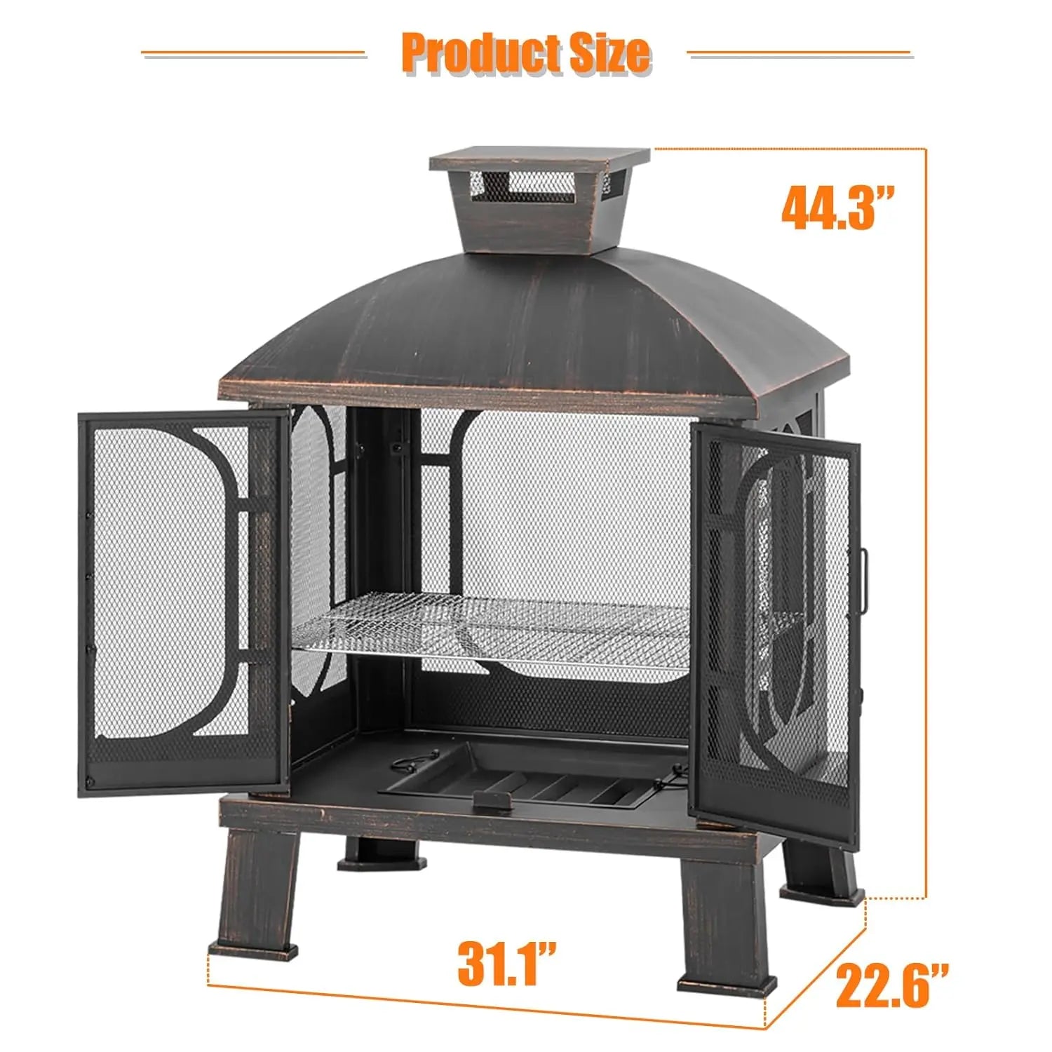 Metal Chiminea/Fire Pit/Grill/Wood Burning Fire