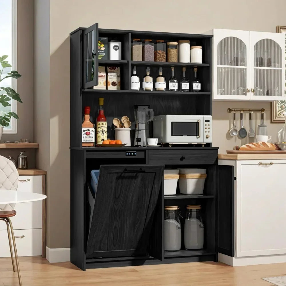 Tilt trash Cabinet, MW Shelf, Kitchen Pantry