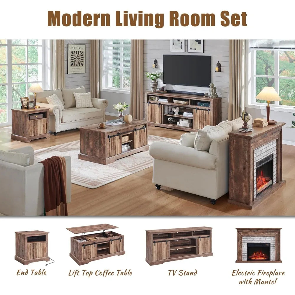 45" Flip Top Electric Fireplace