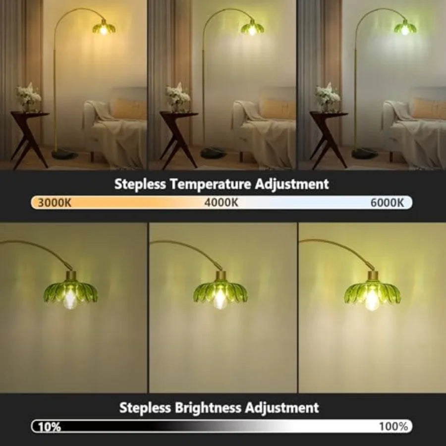 Arc Gold Green Flower Lamps