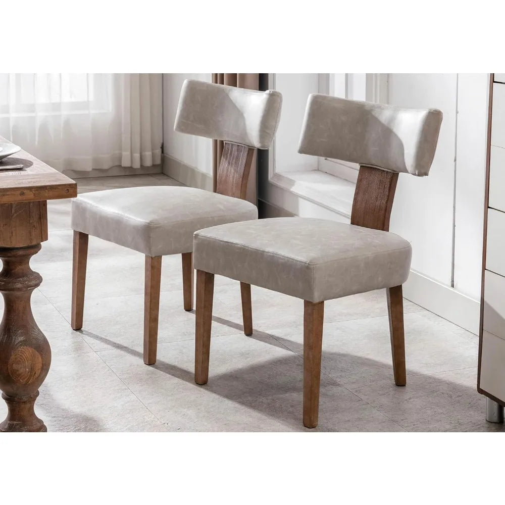 Upholstered PU Leather w/Wood Leg