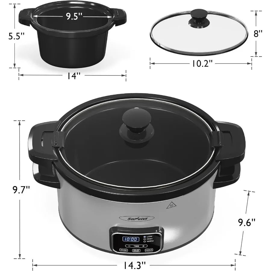 4qt Programmable Slow Cooker with Locking Lid