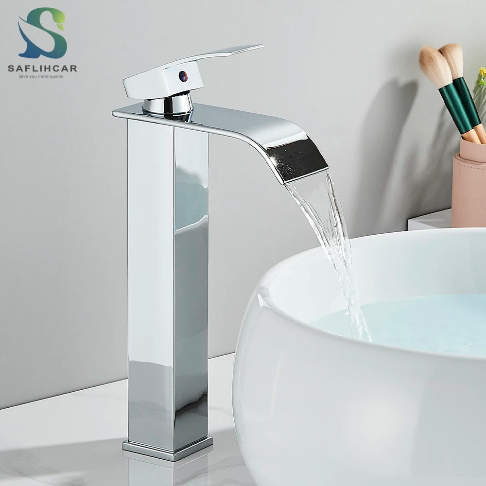 Chrome Bathroom Waterfall Single Handle