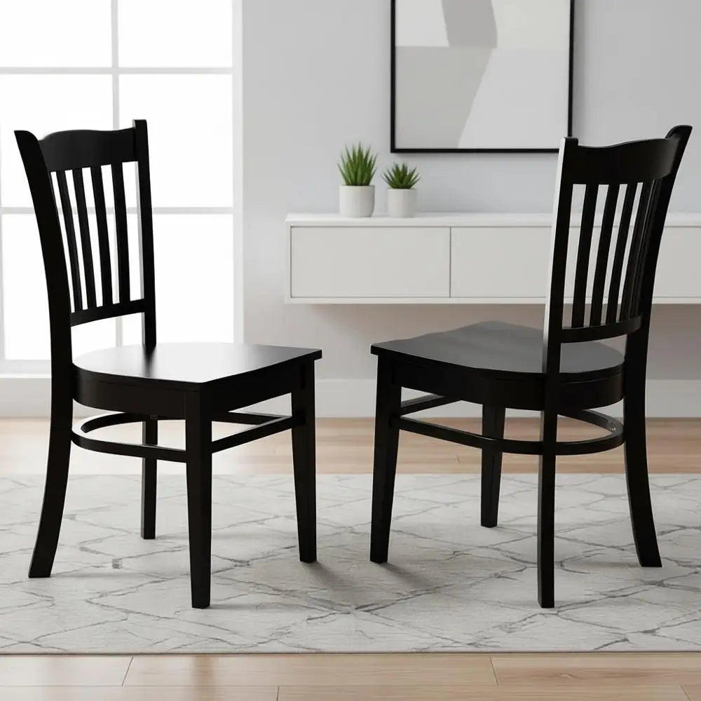 2 Slat Back Wooden Black