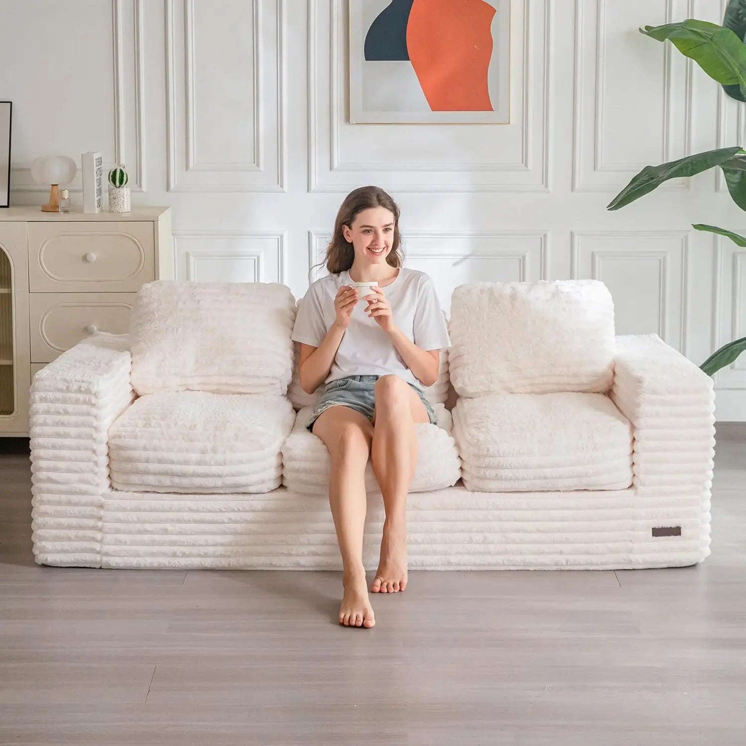 3-Seater Couch Boneless Tuffed