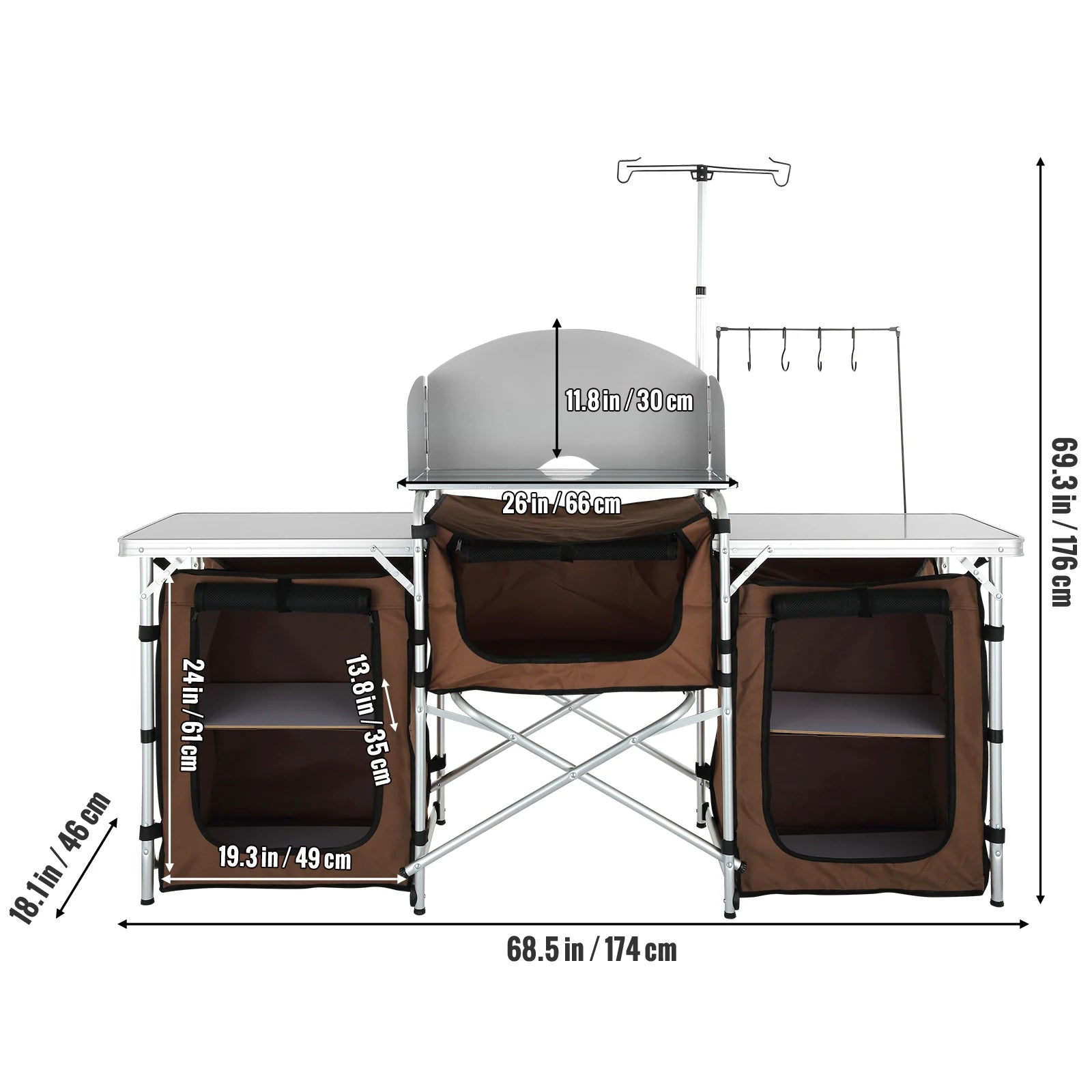 Camping Kitchen Table Cabinet Folding