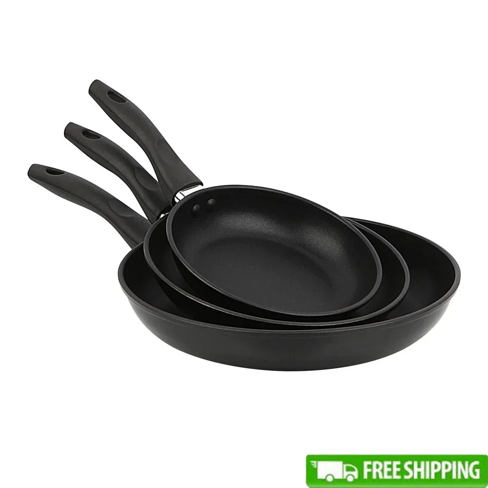 3-Pcs Nonstick Skillet Set Aluminum Cookware