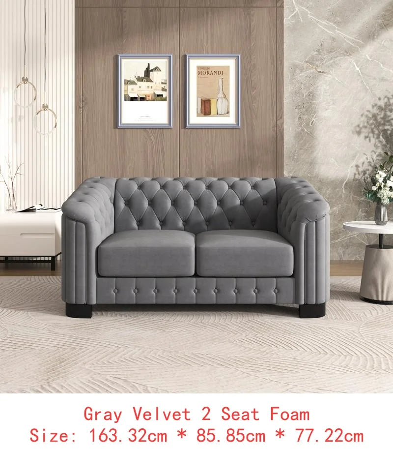 Modern 3-Piece Sofa Set Velvet
