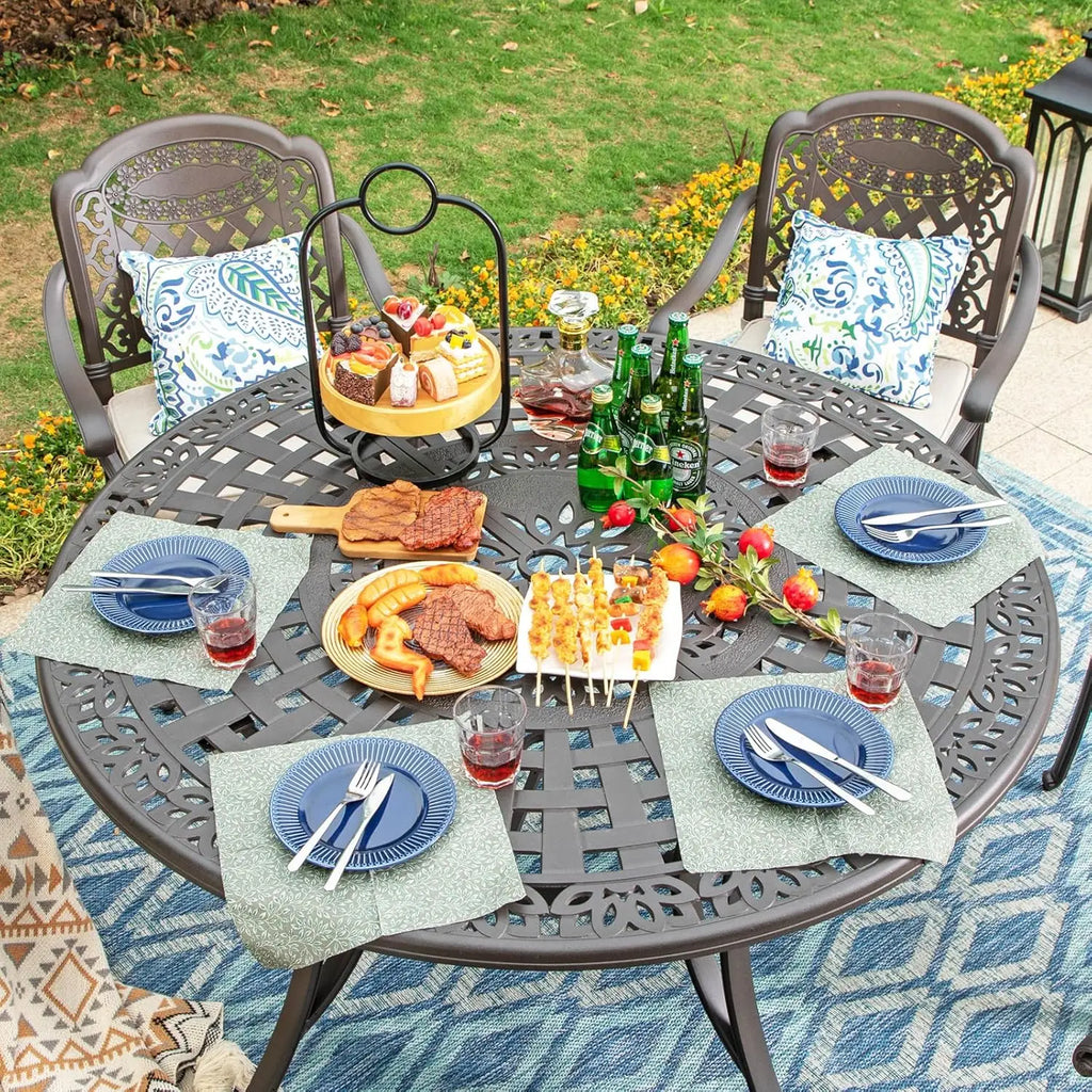 Round Cast Aluminum Outdoor Bronze