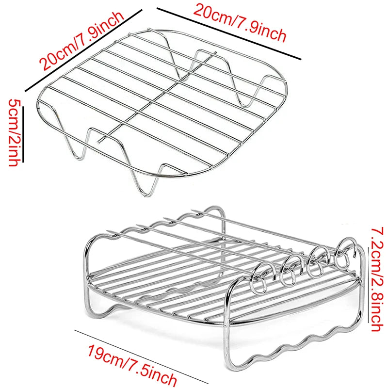 Air Fryer Baking Rack Metal Square/Round/Rectangle