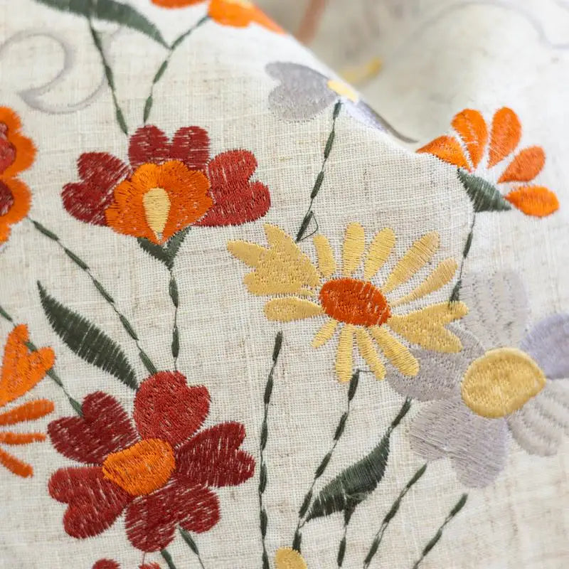 Autumn Floral Embroidered pillow