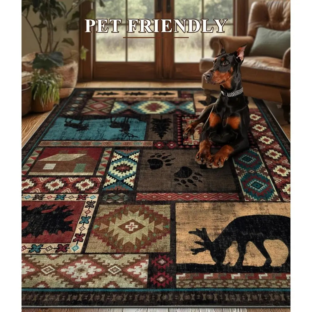 8x10 Southwestern Lodge-Style Bear