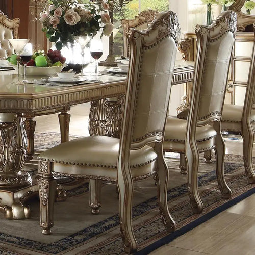 2 Bone /Gold Patina Tufted
