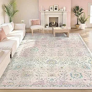 8x10 Floral Bohemian Style Washable