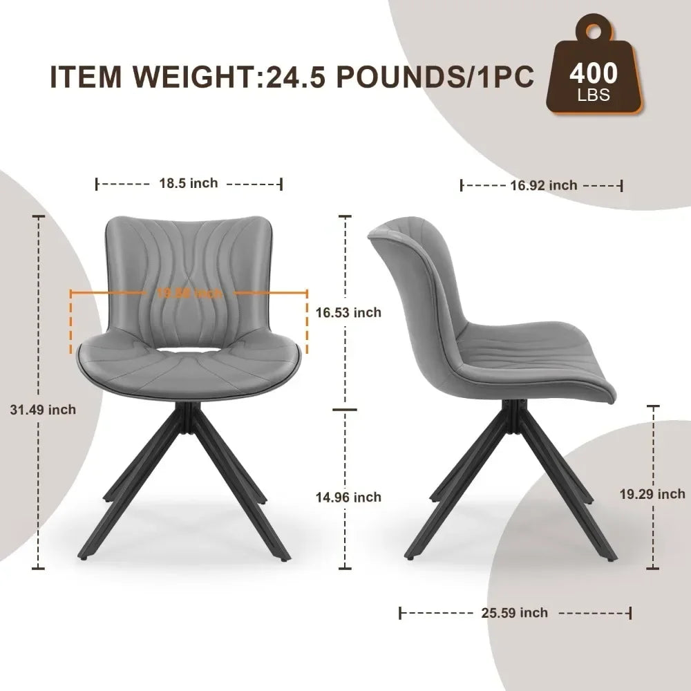 6, 360° Swivel Upholstered Mid-Century Modern