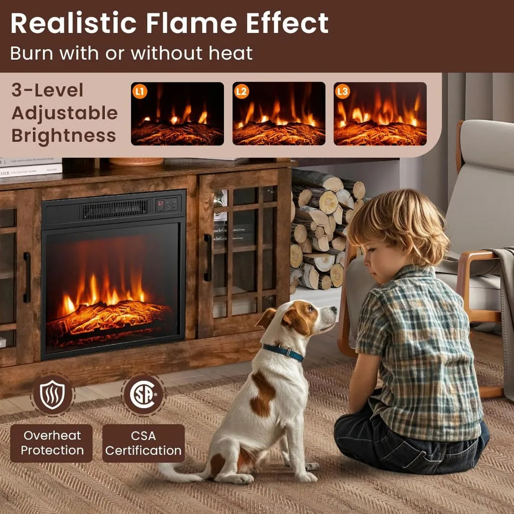 48" Fireplace TV Stand w/Electric Heater