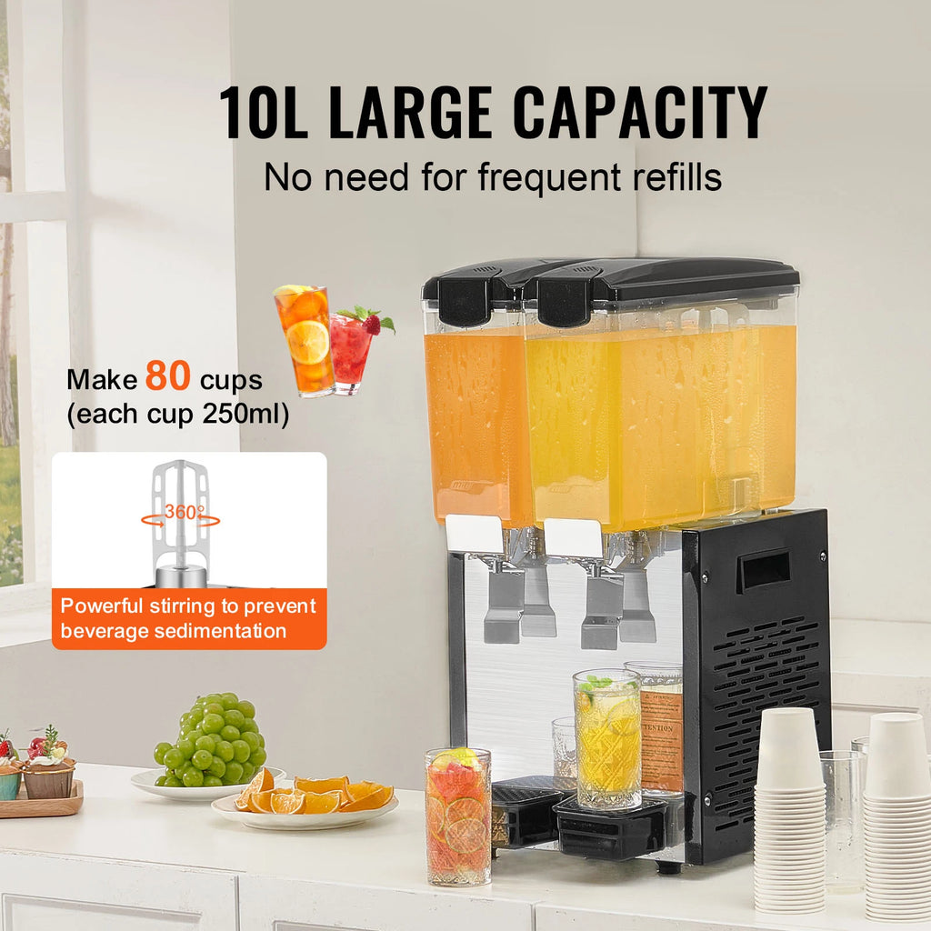 1/2 Tanks Commercial Beverage Dispenser 10L/12L/18L Per Tank