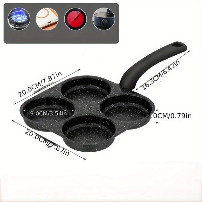 1pc Medical Stone Four-hole Omelett Pot