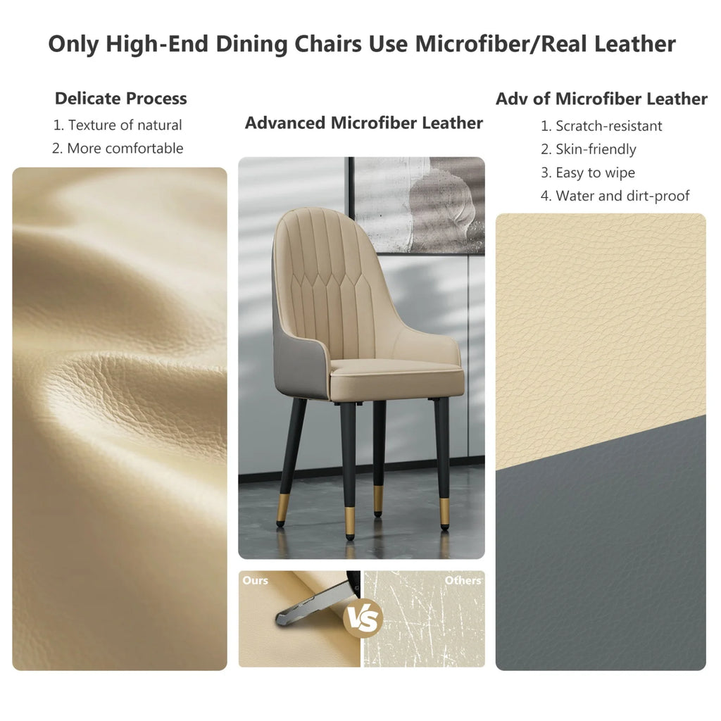 2 Modern Upholstered Cushion Metal Leg
