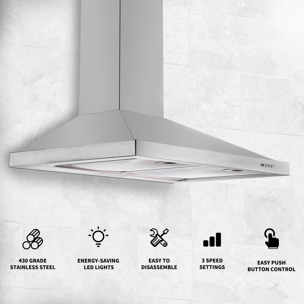 30" Stainless Range Hood 430CFM Wall Mount