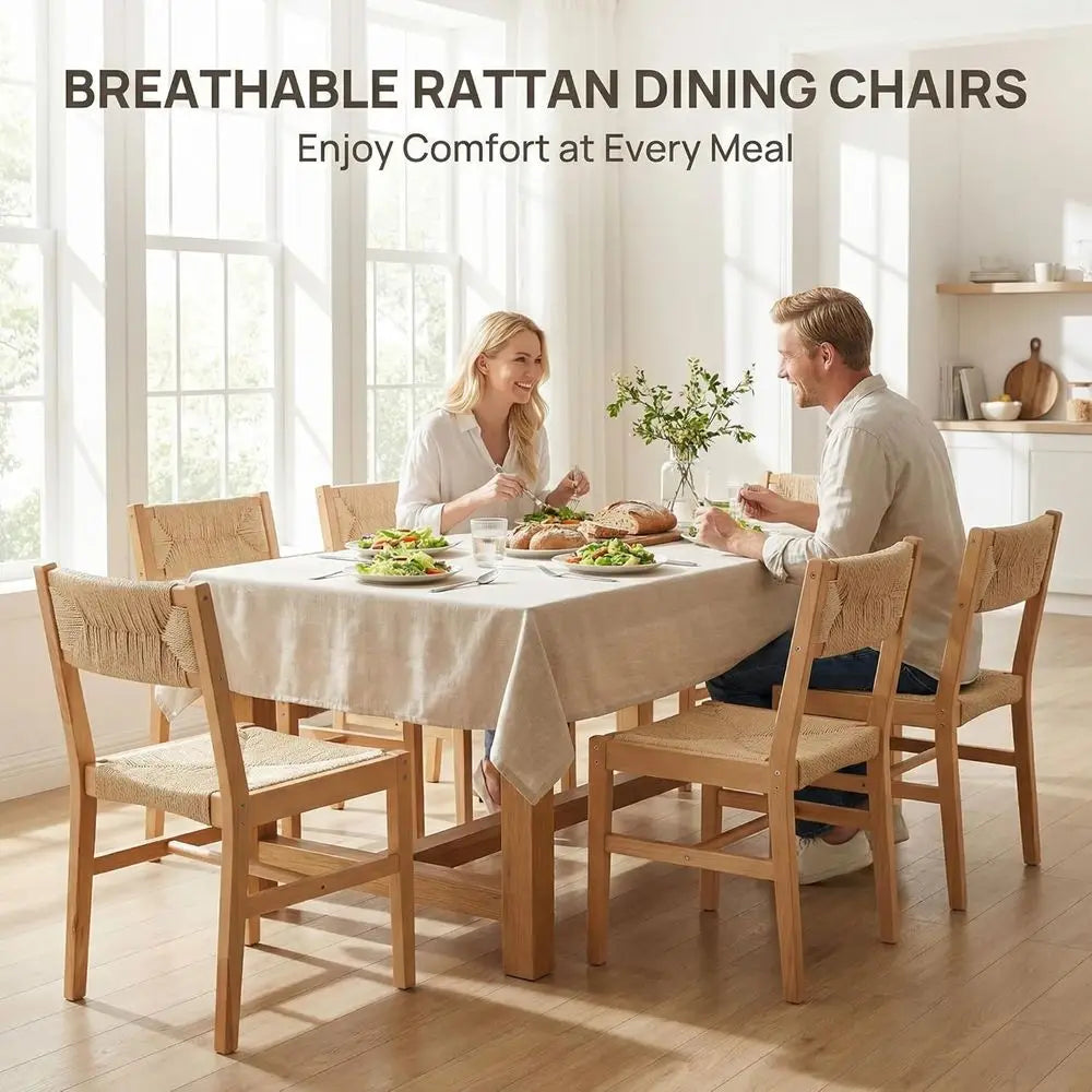 4 Natural Woven Rattan Boho Style