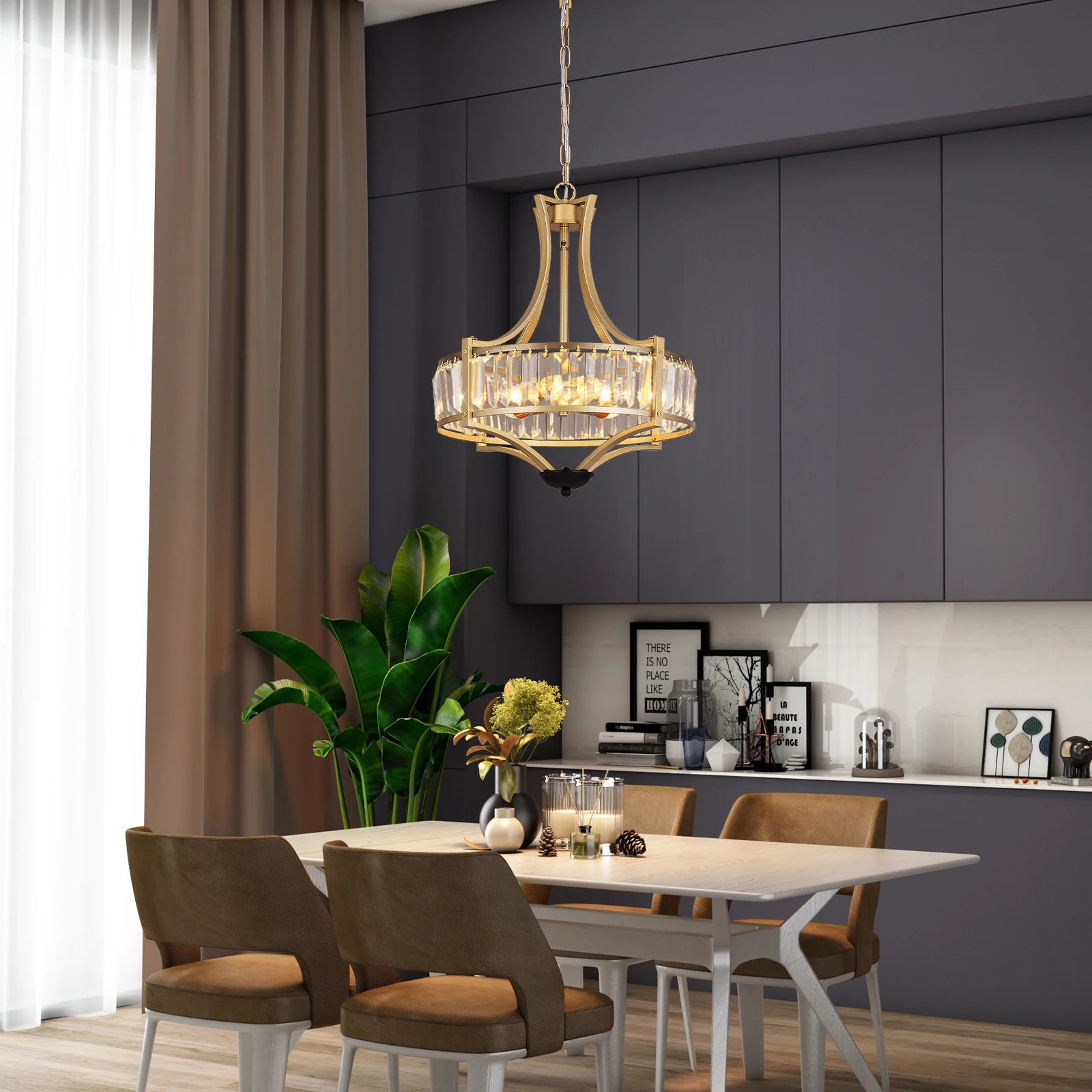 Luxury Gold & Crystal Chandelier