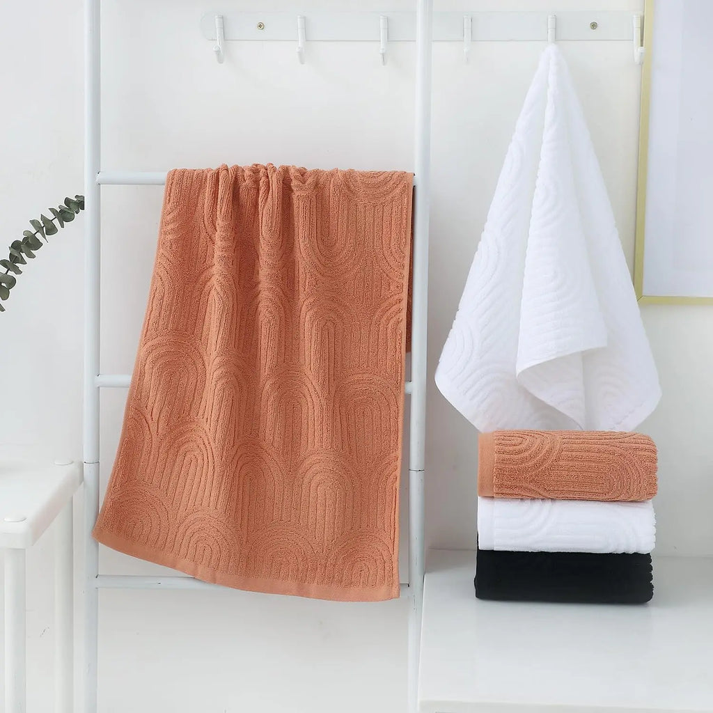 2 Striped Cotton Bath Towels