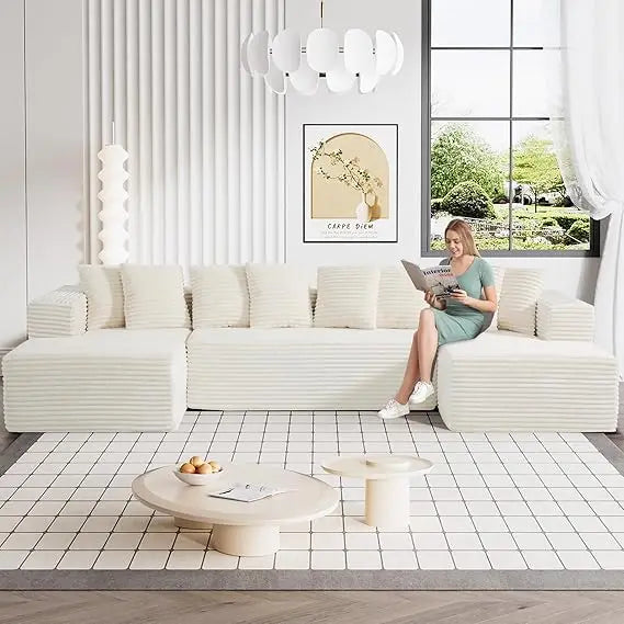 131" Sectional Sofa Cloud