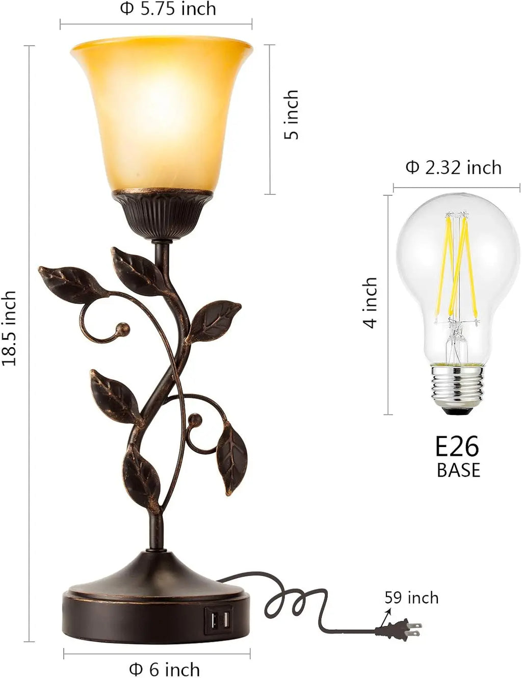 Vintage Bronze Touch Control Lamp
