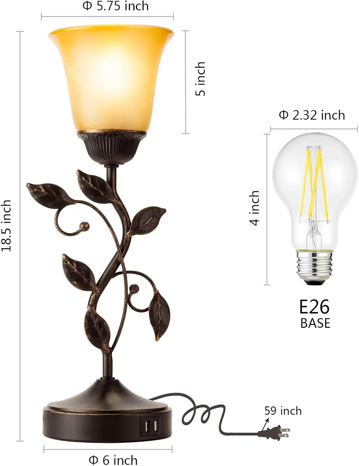 Vintage Bronze Touch Control Lamp