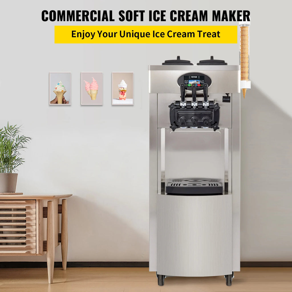 2200W Commercial Soft Ice Cream Machine 3 Flavors