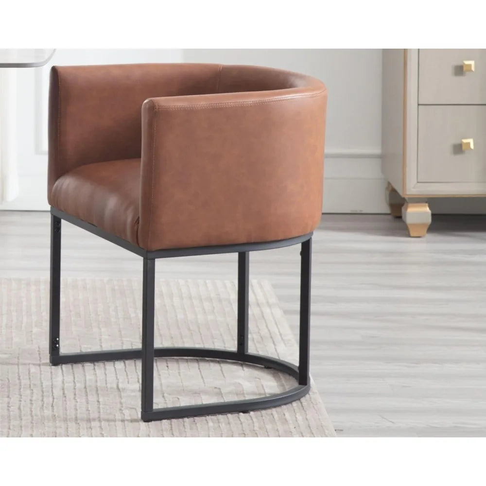 3 Faux Leather Barrel Back padded