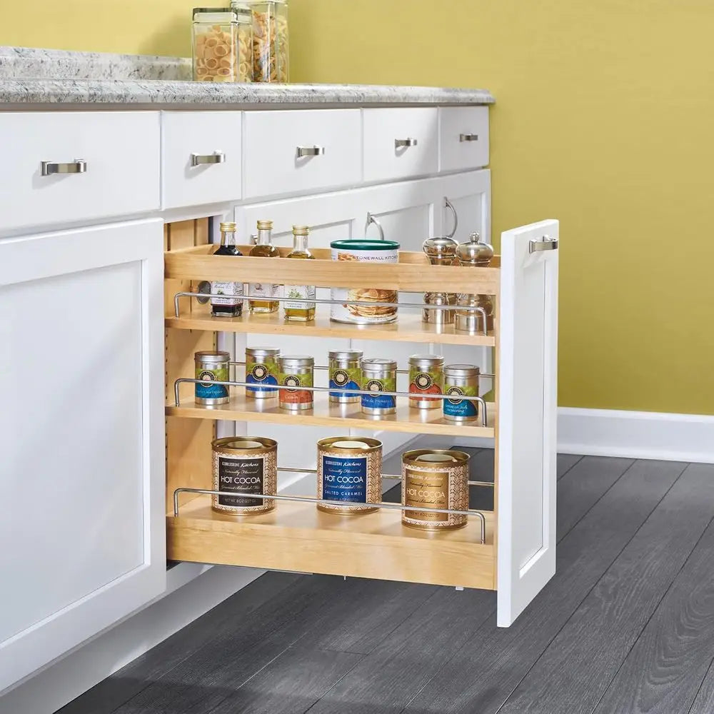 8 Pullout Wood Storage Organizer