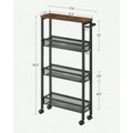 Slim Storage Cart, 4Tier Rolling Cart Tower