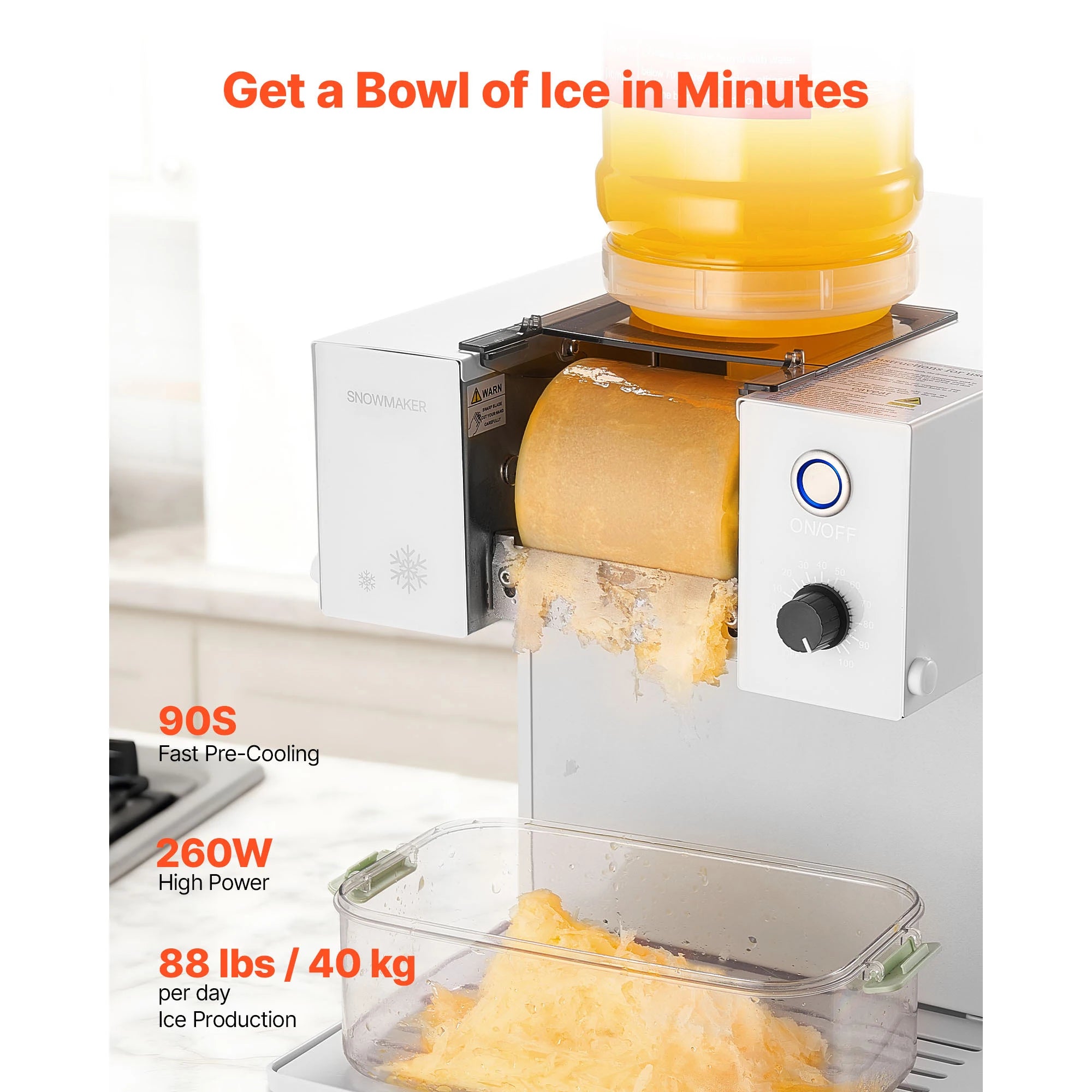 40-80kg per 24H Snowflake Ice Machine Ice-Shaver