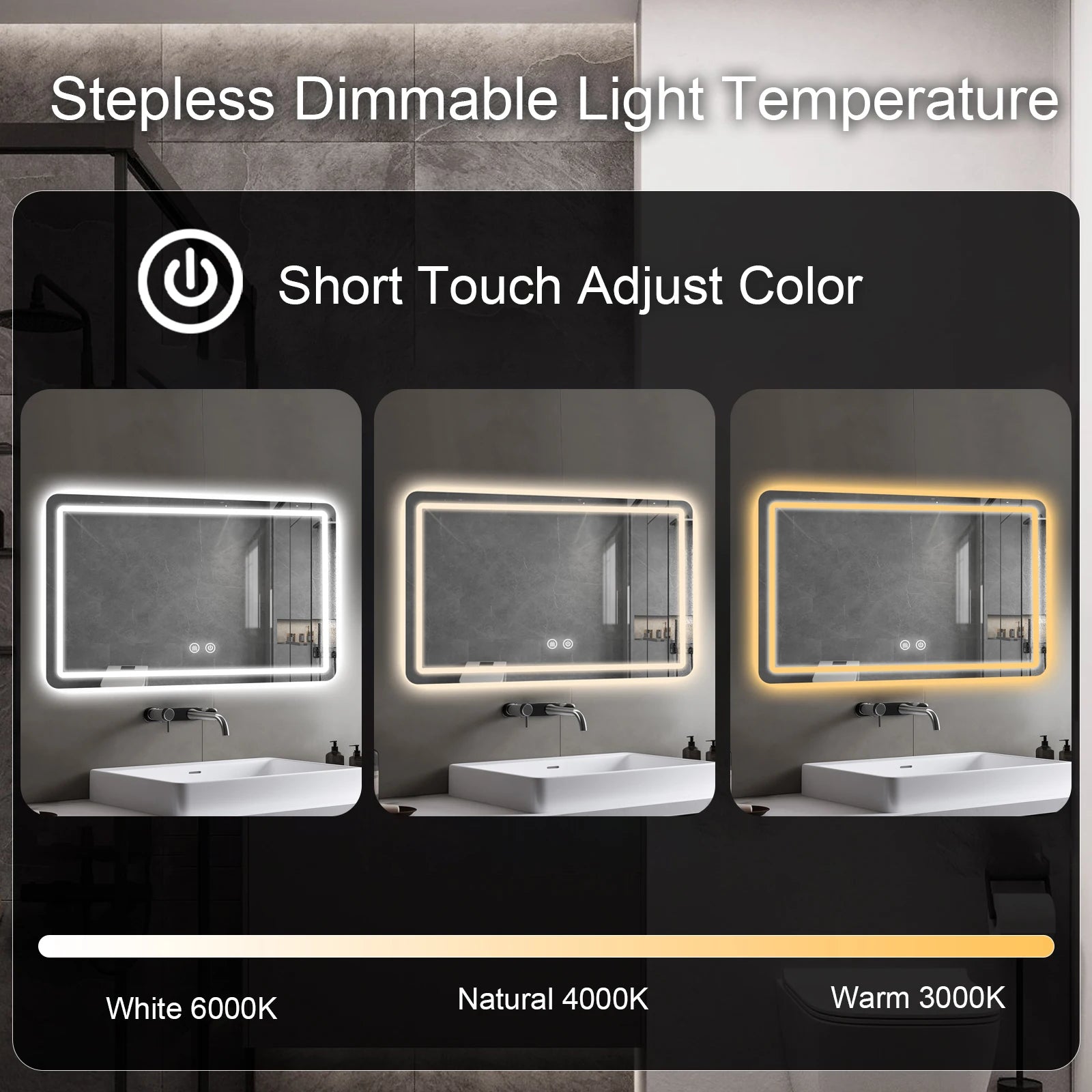 32x40 inch LED Bathroom Mirror Vanity