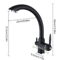 Black Three-Way Mixer Tap