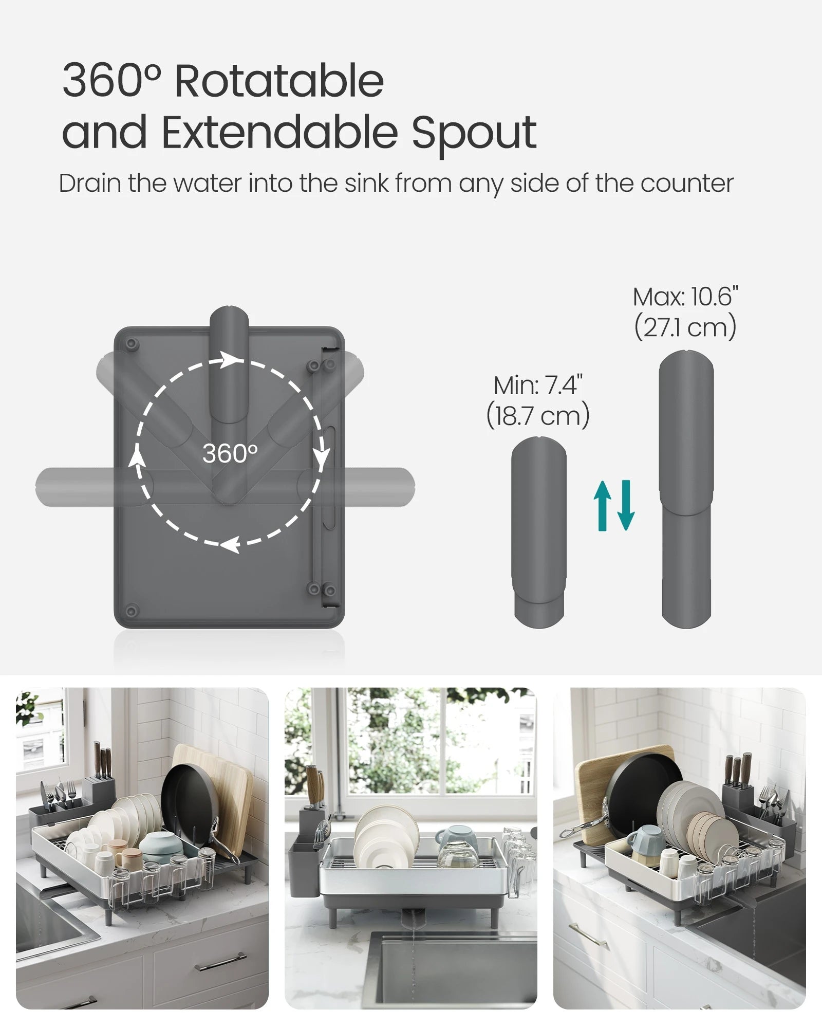Large Dish Rack, Expandable Stainless