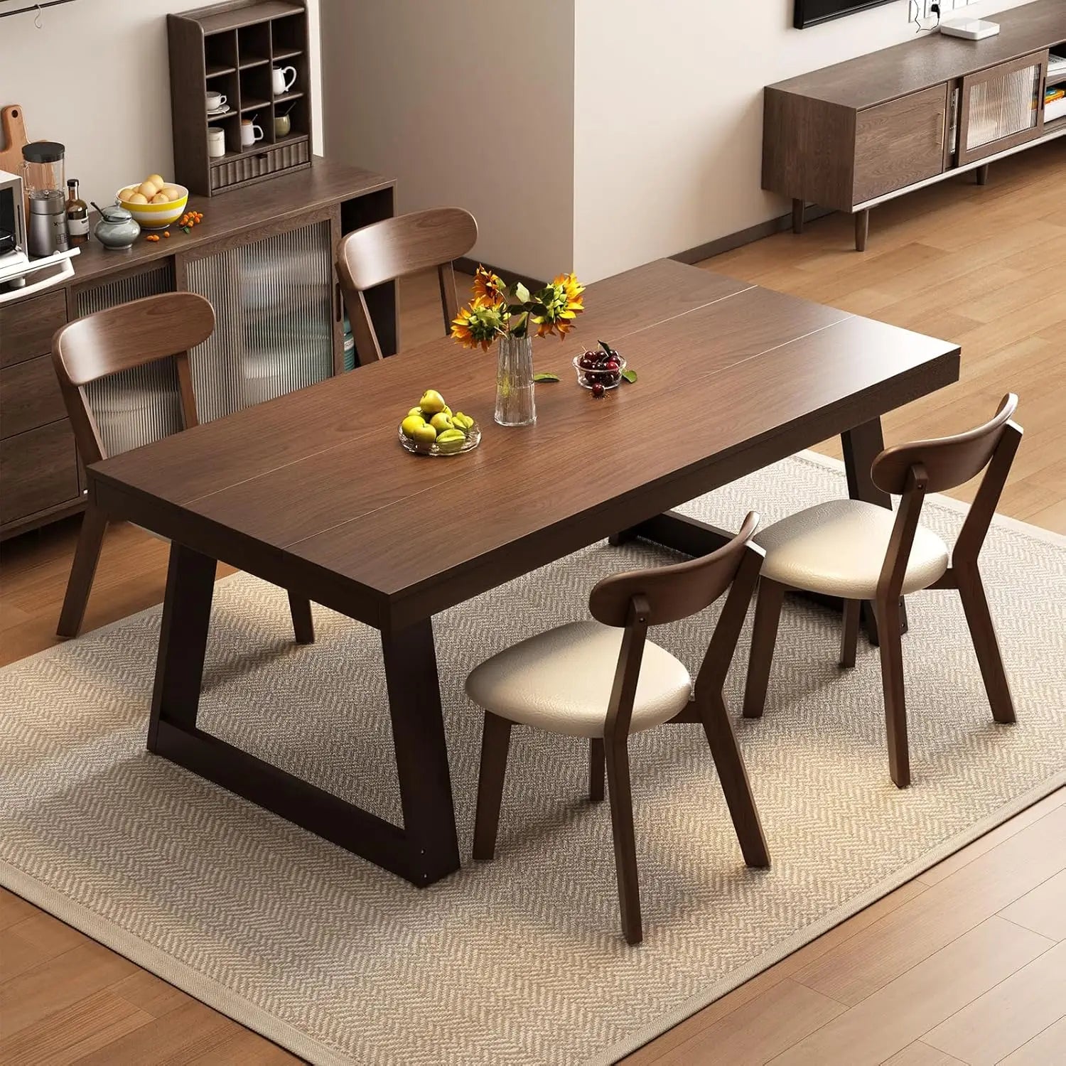 4 MiCM Oak Upholstered Leather Scandinavian